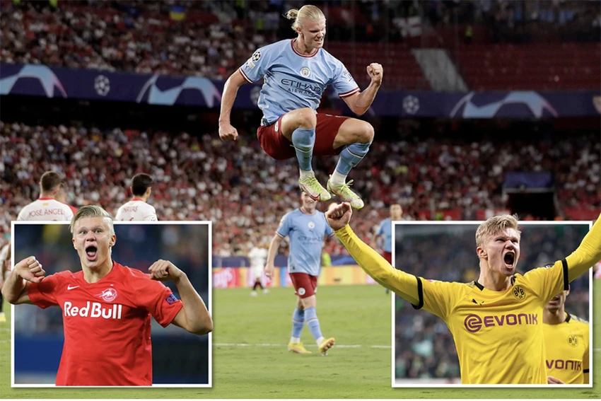 Erling Haaland khiến cả châu Âu phải ngước nhìn. ẢNH: SUN SPORTS Erling Haaland khiến cả châu Âu phải ngước nhìn. ẢNH: SUN SPORTS