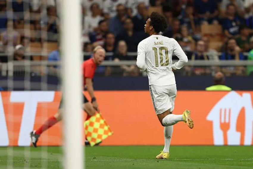 Sane ăn mừng bàn thắng vào lưới Inter Milan. ẢNH: GETTY Sane ăn mừng bàn thắng vào lưới Inter Milan. ẢNH: GETTY