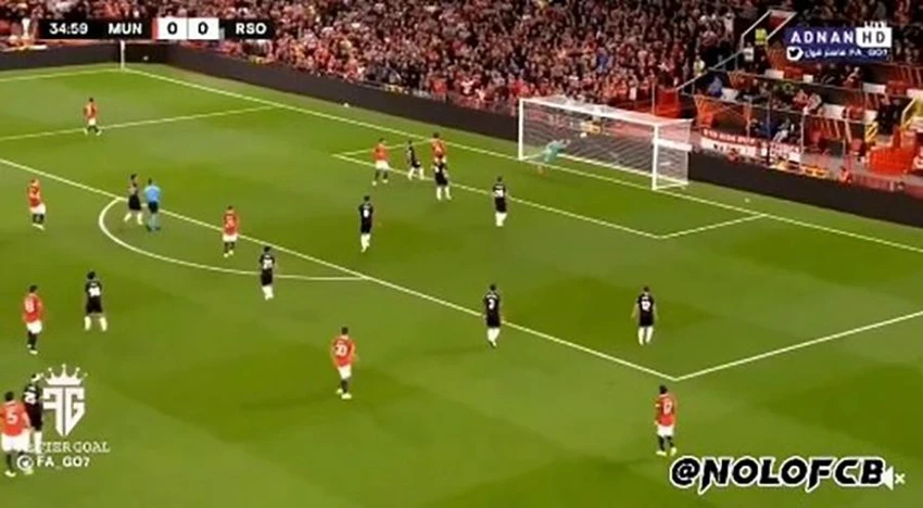 Pha đầu ghi bàn của Ronaldo không được công nhận vì lỗi việt vị. ẢNH: BT SPORTS Pha đầu ghi bàn của Ronaldo không được công nhận vì lỗi việt vị. ẢNH: BT SPORTS