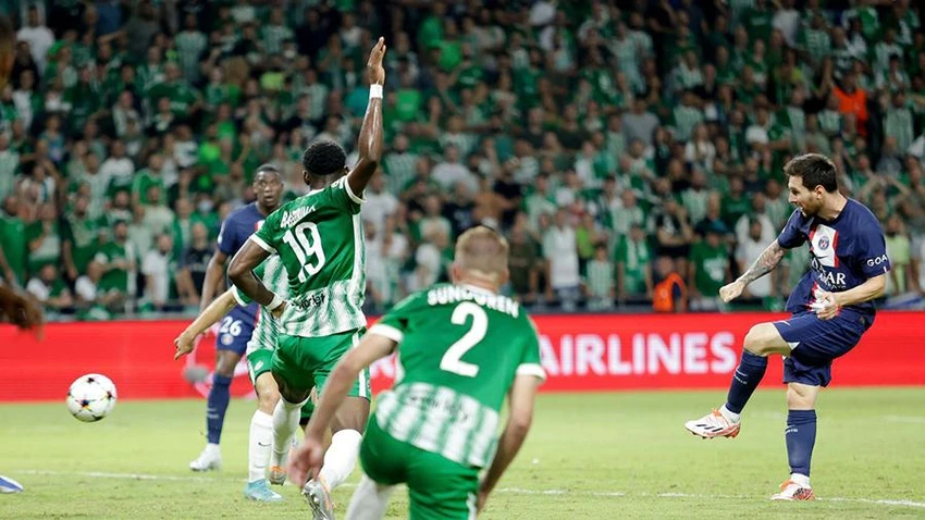 Messi ghi bàn mở tỉ số trận đấu và lập kỷ lục mới ở Champions League. ẢNH: GETTY