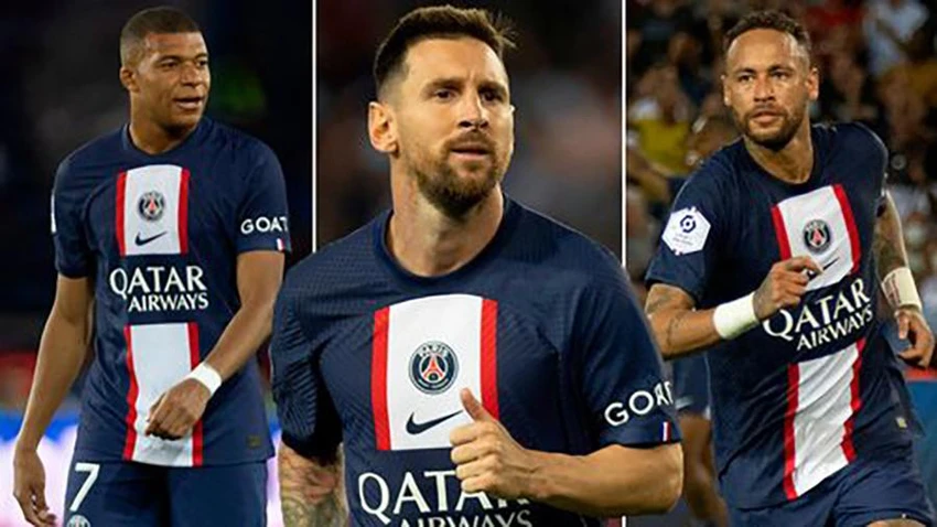 Neymar đang cùng với Lionel Messi và Kylian Mbappe tạo thành bộ ba tấn công đáng sợ nhất thế giới tại PSG. ẢNH: MIRROR