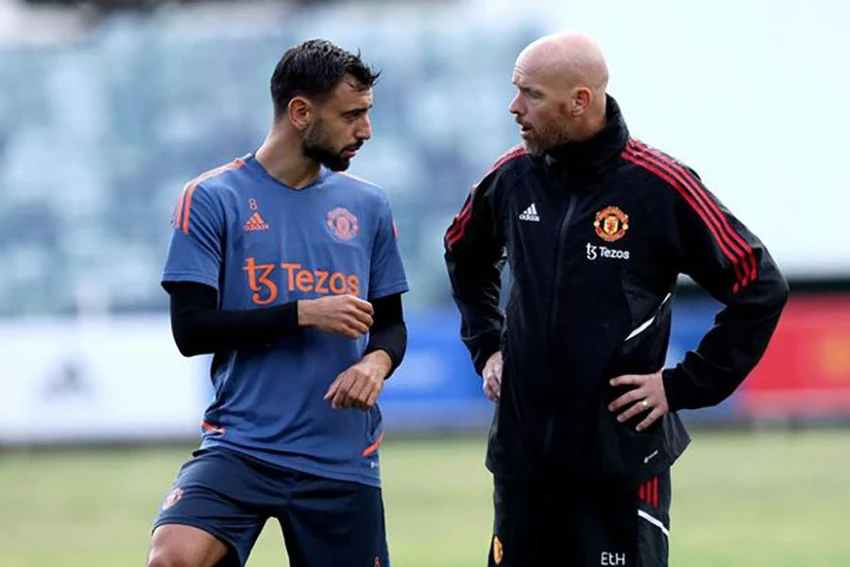 Bruno Fernandes đang phải vật lộn dưới thời Ten Hag nhằm tìm lại phong độ như thời thi đấu dưới trướng Ole Solskjaer.