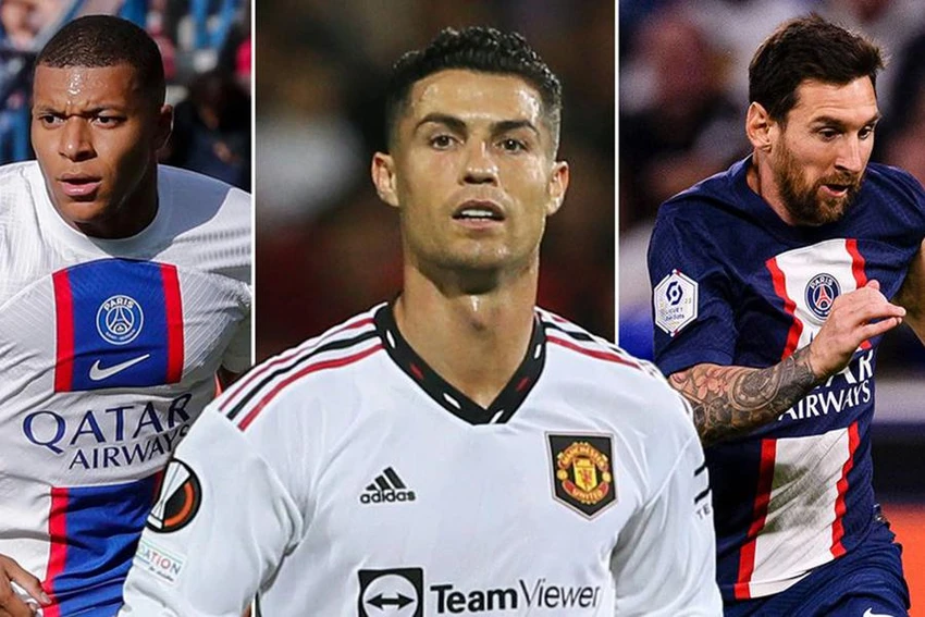 Ronaldo vẫn vượt Messi nhưng mất vị trí số 1 vào tay Mbappe. ẢNH: MIRROR Ronaldo vẫn vượt Messi nhưng mất vị trí số 1 vào tay Mbappe. ẢNH: MIRROR