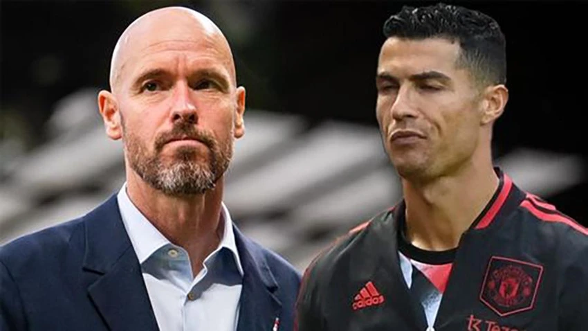 Ten Hag sử dụng Ronaldo rất hạn chế ở mùa này. ẢNH: MIRROR