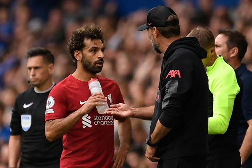 Klopp ngầm tuyên bố Salah đóng góp vào lối chơi của đội bóng nhiều hơn Haaland. ẢNH: GETTY Klopp ngầm tuyên bố Salah đóng góp vào lối chơi của đội bóng nhiều hơn Haaland. ẢNH: GETTY