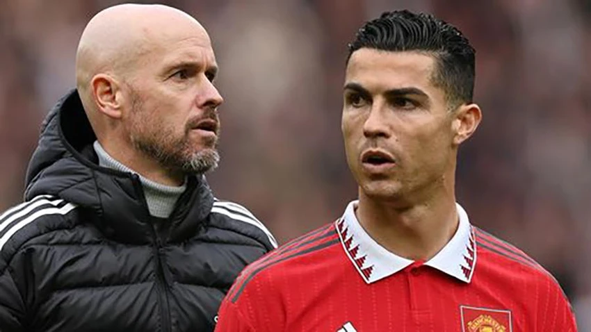 Ten Hag khẳng định đội bóng là trên hết nên phải trừng phạt Ronaldo. ẢNH: MIRROR Ten Hag khẳng định đội bóng là trên hết nên phải trừng phạt Ronaldo. ẢNH: MIRROR