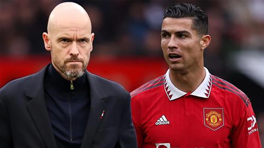 Cùng chờ xem Ten Hag có tung Ronaldo vào sân trong trận đấu tới đây của MU tại Europa League. ẢNH: MIRROR