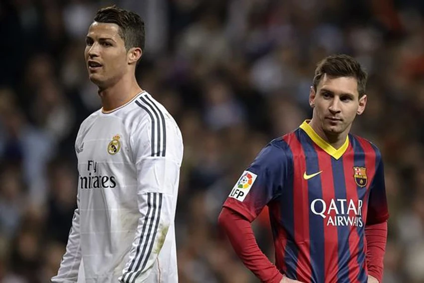 Ronaldo trong màu áo Real Madrid và Lionel Messi ở Barcelona từng đối đầu với nhau rất nhiều lần. ẢNH: GETTY Ronaldo trong màu áo Real Madrid và Lionel Messi ở Barcelona từng đối đầu với nhau rất nhiều lần. ẢNH: GETTY