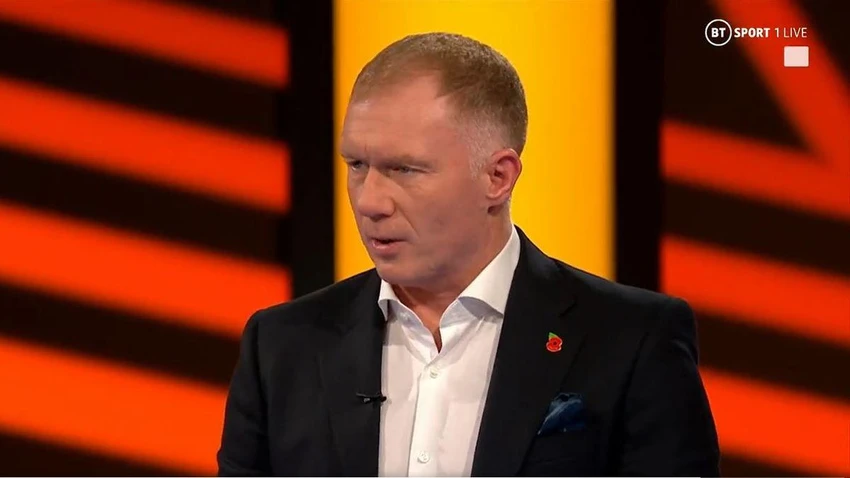 Scholes đặt câu hỏi về 3 quyết định chiến thuật khó hiểu của Ten Hag. ẢNH: BT SPORTS Scholes đặt câu hỏi về 3 quyết định chiến thuật khó hiểu của Ten Hag. ẢNH: BT SPORTS