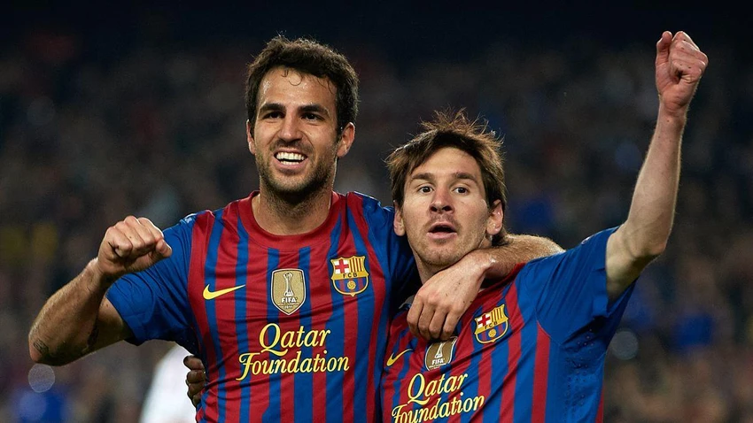 Lionel Messi và Cesc Fabregas trải qua 3 mùa giải cùng nhau tại đội 1 Barcelona. ẢNH: GETTY Lionel Messi và Cesc Fabregas trải qua 3 mùa giải cùng nhau tại đội 1 Barcelona. ẢNH: GETTY