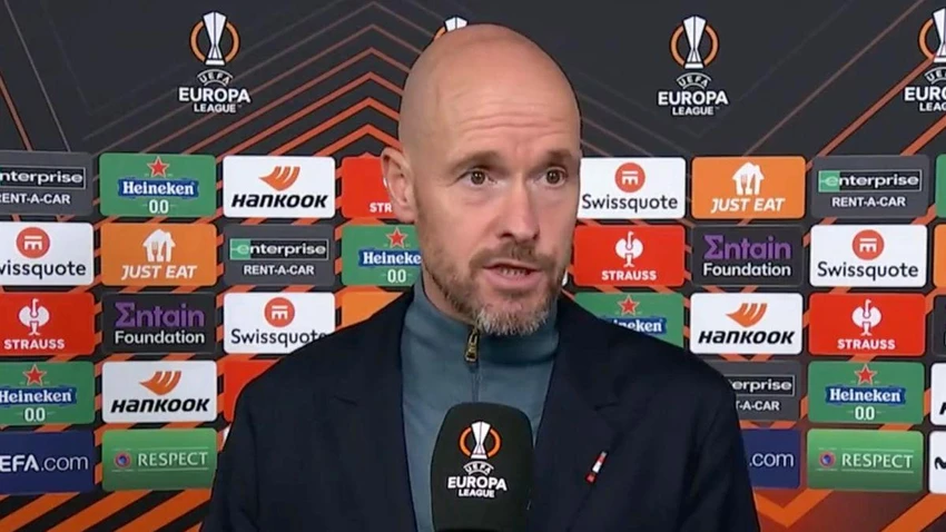 Ten Hag đã gửi thông điệp đến lãnh đạo MU bằng cách nói đội bóng thiếu lựa chọn trên hàng công. ẢNH: BT SPORT Ten Hag đã gửi thông điệp đến lãnh đạo MU bằng cách nói đội bóng thiếu lựa chọn trên hàng công. ẢNH: BT SPORT