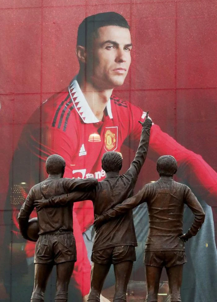 Hình ảnh cận cảnh của Ronaldo trên tấm banner. ẢNH: EAMONN AND JAMES CLARKE Hình ảnh cận cảnh của Ronaldo trên tấm banner. ẢNH: EAMONN AND JAMES CLARKE
