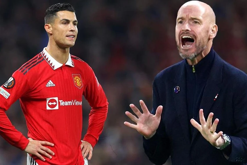 Ronaldo và Ten Hag còn có thể làm việc chung với nhau tại MU trong bao lâu? ẢNH: MIRROR Ronaldo Ten Hag
