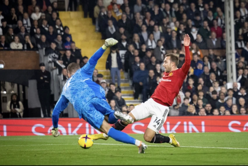 Eriksen ghi bàn mở điểm cho Man Utd. ẢNH: EPA Christian Eriksen