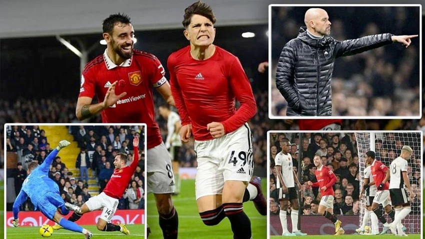 MU giành chiến thắng nghẹt thở 2-1 trước Fulham nhờ bàn thắng ở phút bù giờ cuối cùng của Garnacho. ẢNH: MIRROR Manchester United thắng Fulham ở Premier League