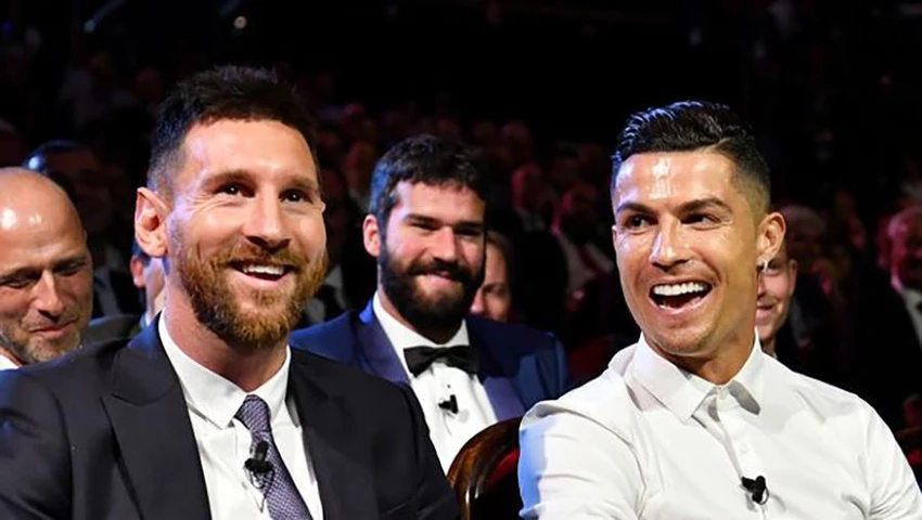 Ronaldo ca ngợi Messi hết lời. ẢNH: GETTY Ronaldo ca ngợi Messi