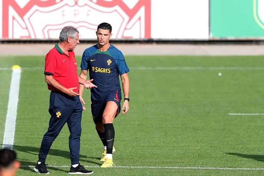 Santos không bị áp lực buộc phải đưa Ronaldo ra sân thi đấu. ẢNH: GETTY Santos không bị áp lực từ Ronaldo