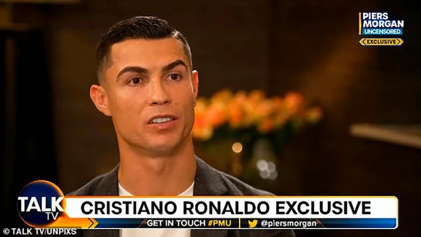 Cuộc phỏng vấn với Morgan khiến Ronaldo không còn tương lai ở Man Utd. ẢNH: TALKTV Ronaldo không còn tương lai ở MU