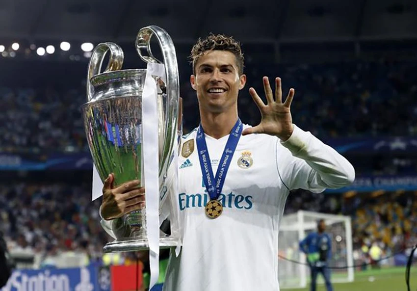 Ronaldo giành 5 chức vô địch Champions League, trong đó có 4 tại Real Madrid và 1 ở Man Utd. ẢNH: GETTY Ronaldo giành 5 chức vô địch Champions League