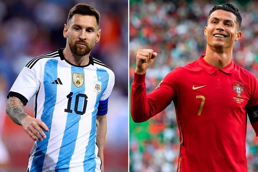 Liệu Argentina của Messi có đối đầu với Bồ Đào Nha của Ronaldo ở World Cup 2022? ẢNH: MIRROR Ronaldo đối đầu Messi