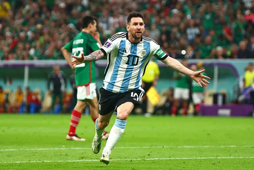 Messi ăn mừng bàn thắng vào lưới Mexico. ẢNH: GETTY Messi ăn mừng bàn thắng vào lưới Mexico. ẢNH: GETTY