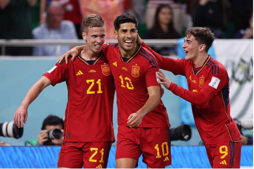 Tây Ban Nha sáng cửa đi tiếp nhất bảng E World Cup 2022. Ảnh: GETTY