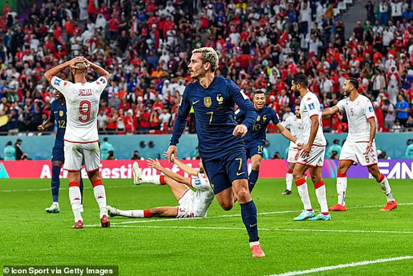 Griezmann ăn mừng bàn thắng bị... từ chối sau trận đấu. ẢNH: GETTY Griezmann ăn mừng bàn thắng bị... từ chối sau trận đấu. ẢNH: GETTY