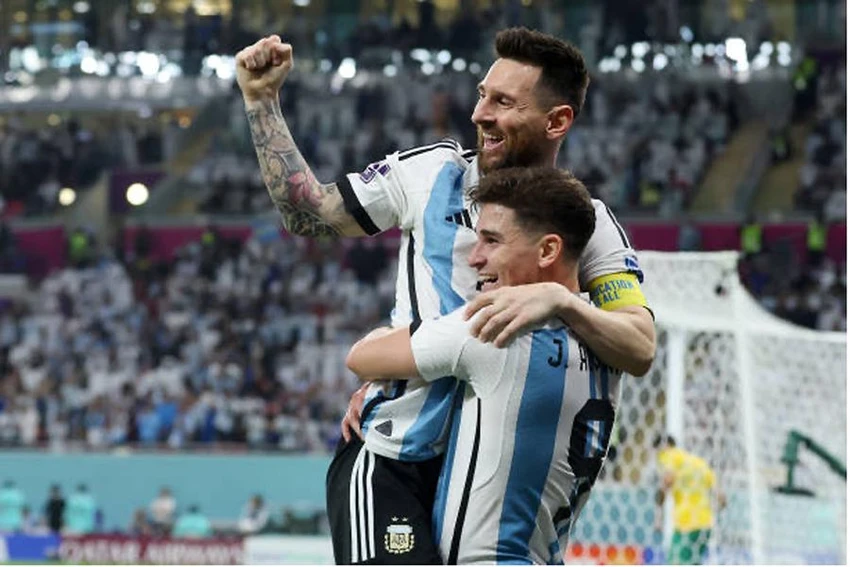 Alvarez đang là đối tác ăn ý của Messi ở giải năm nay. Ảnh: GETTY Alvarez đang là đối tác ăn ý của Messi ở giải năm nay. Ảnh: GETTY