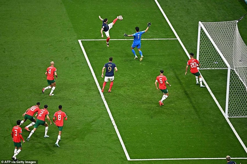 Theo Hernandez ghi bàn nhanh nhất trận bán kết World Cup trong vòng 64 năm qua. ẢNH: GETTY Theo Hernandez ghi bàn nhanh nhất trận bán kết World Cup trong vòng 64 năm qua. ẢNH: GETTY