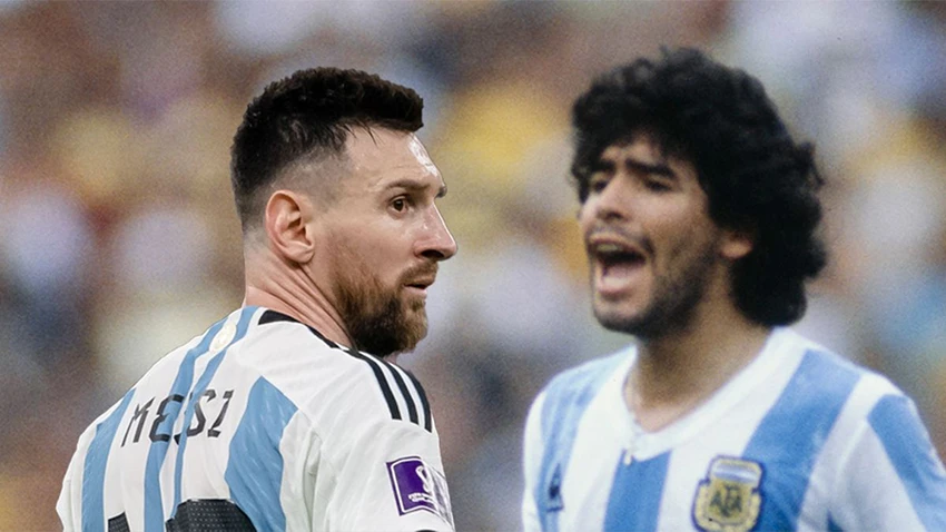 Maradona và Messi đều là những thiên tài bóng đá. ẢNH: MIRROR Maradona và Messi đều là những thiên tài bóng đá. ẢNH: MIRROR