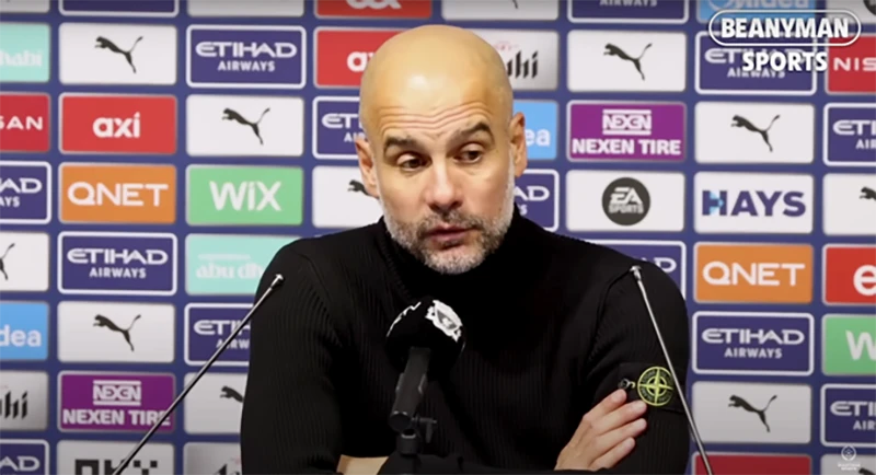 Pep Guardiola thừa nhận Man City đang rơi vào thế khó. ẢNH: ẢNH: BEANYMAN Pep Guardiola thừa nhận Man City đang rơi vào thế khó. ẢNH: ẢNH: BEANYMAN