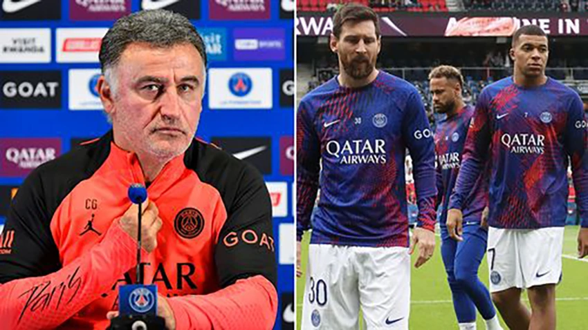 HLV Galtier khẳng định chuyện của Martinez không liên quan gì đến Messi. ẢNH: MIRROR HLV Galtier khẳng định chuyện của Martinez không liên quan gì đến Messi. ẢNH: MIRROR