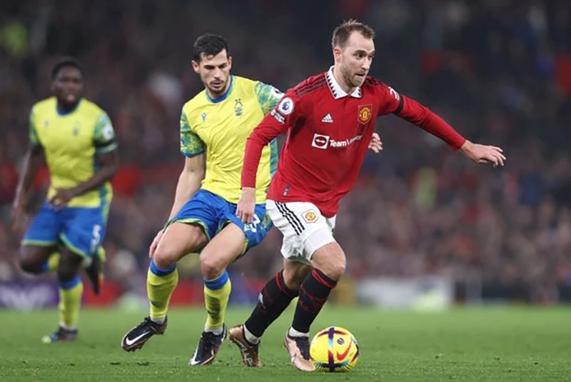 Eriksen đang trở thành mắt xích không thể thiếu trong đội hình của HLV Erik Ten Hag tại Man United. ẢNH: GETTY Eriksen đang trở thành mắt xích không thể thiếu trong đội hình của HLV Erik Ten Hag tại Man United. ẢNH: GETTY