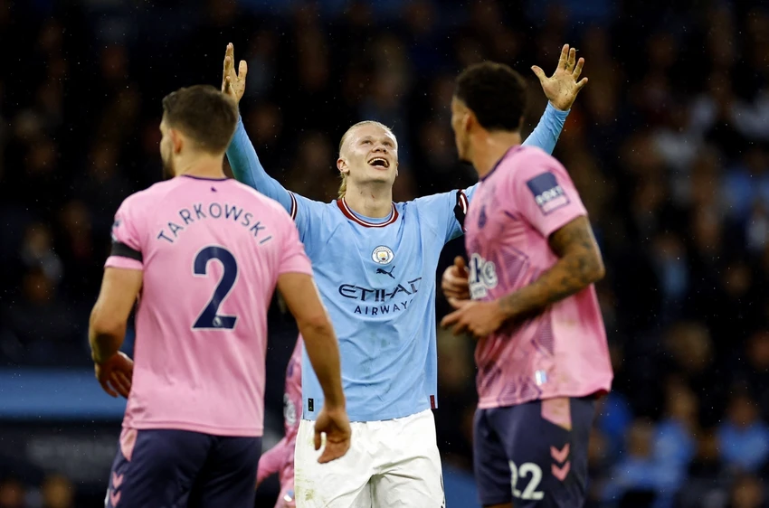 Haaland có bàn thắng thứ 21 tại Premier League, tạm dẫn đầu vua phá lưới. Ảnh: Getty