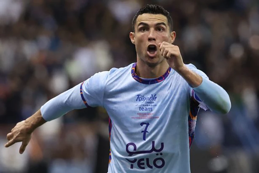 Ronaldo lập cú đúp trong trận đấu. ẢNH: GETTY Ronaldo lập cú đúp trong trận đấu. ẢNH: GETTY