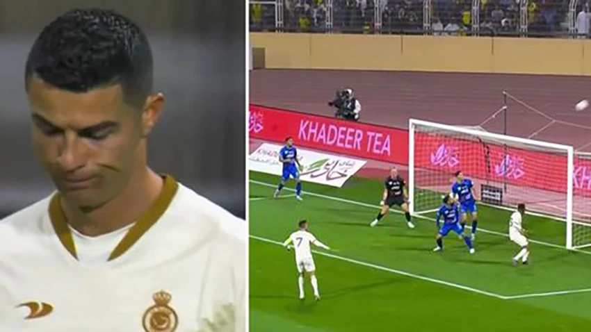Ronaldo thường xuyên bỏ lỡ cơ hội ghi bàn trong 3 trận đấu đã qua tại Al Nassr. ẢNH: MIRROR Ronaldo thường xuyên bỏ lỡ cơ hội ghi bàn trong 3 trận đấu đã qua tại Al Nassr. ẢNH: MIRROR