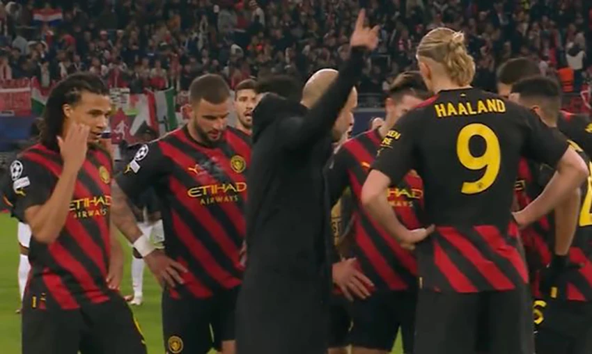 Haaland không thể ghi bàn trong trận đấu gặp RB Leipzig tại Champions League. ẢNH: BT SPORTS
