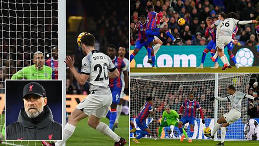 Liverpool bị Crystal Palace cầm hòa 0-0 trong trận đấu đáng thất vọng. ẢNH: MIRROR