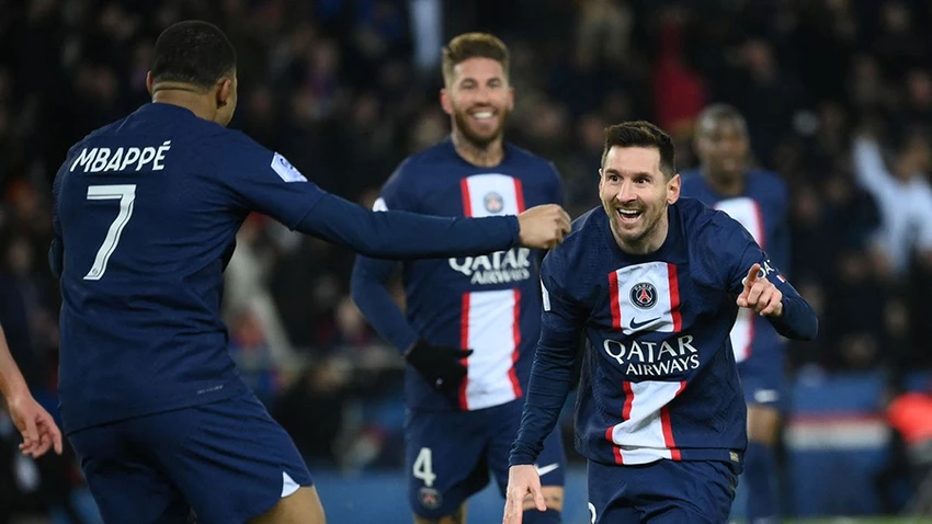 Messi ăn mừng bàn thắng giúp anh giành kỷ lục. ẢNH: GETTY