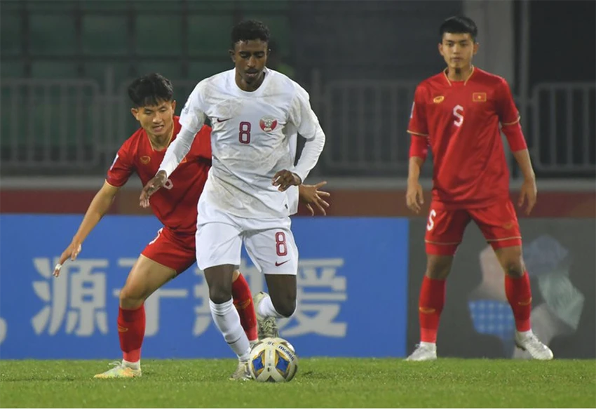 Qatar lấn lướt Việt Nam trong 45 phút đầu trận. ẢNH: AFC Qatar lấn lướt Việt Nam trong 45 phút đầu trận. ẢNH: AFC