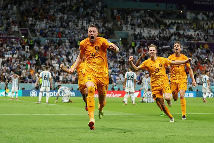 Weghorst ăn mừng bàn thắng vào lưới Argentina tại World Cup 2022. ẢNH: GETTY Weghorst ăn mừng bàn thắng vào lưới Argentina tại World Cup 2022. ẢNH: GETTY