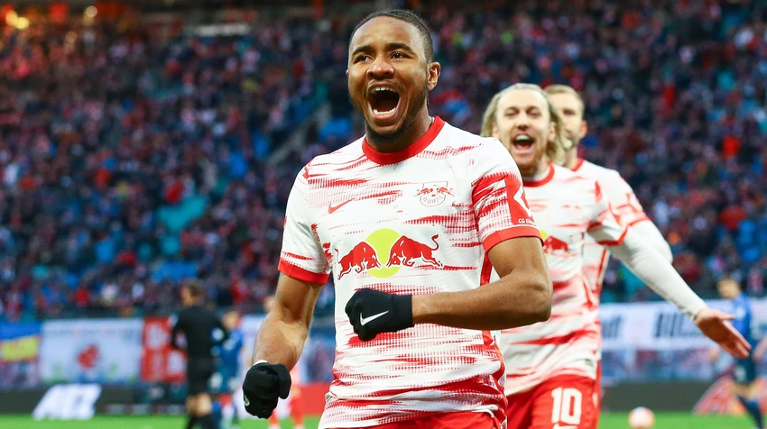 Thiếu vắng Nkunku, hàng công của Leipzig sẽ giảm sức mạnh đáng kể. Ảnh: Getty