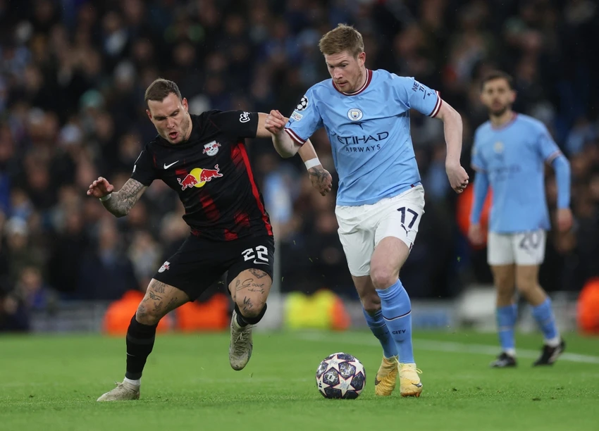 RB Leipzig quá yếu so với Man City khi thiếu vắng nhiều trụ cột. Ảnh: Getty