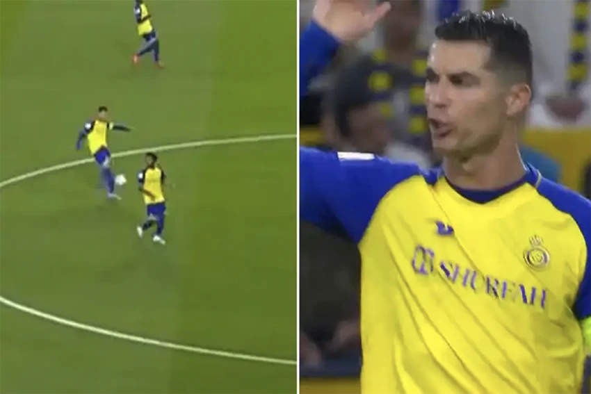 Cristiano Ronaldo không ngại bày tỏ thái độ trên sân cỏ. ẢNH: SUN SPORTS Cristiano Ronaldo không ngại bày tỏ thái độ trên sân cỏ. ẢNH: SUN SPORTS