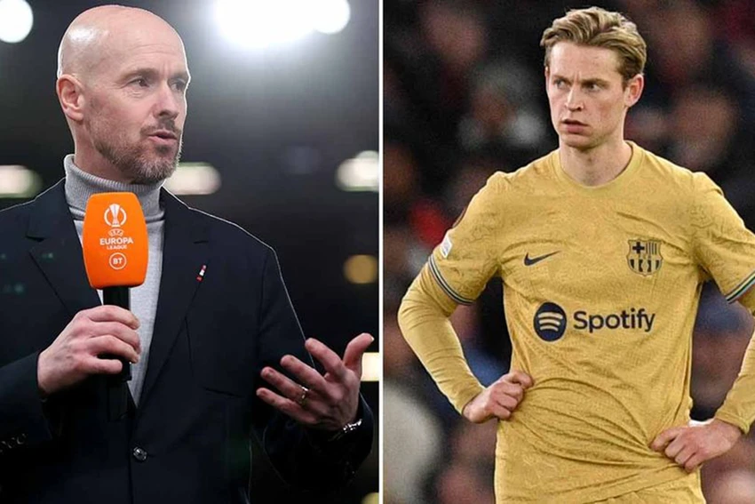 Ten Hag không ngại bày tỏ sự ngưỡng mộ với De Jong. ẢNH: MIRROR