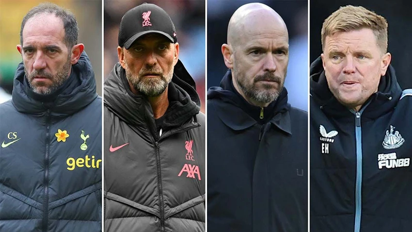 Cuộc cạnh tranh 2 suất dự Champions League sau Man City và Arsenal giữa MU, Liverpool, Newcastle và Tottenham vẫn rất căng thẳng. ẢNH: MIRROR Cuộc cạnh tranh 2 suất dự Champions League sau Man City và Arsenal giữa MU, Liverpool, Newcastle và Tottenham vẫn rất căng thẳng. ẢNH: MIRROR