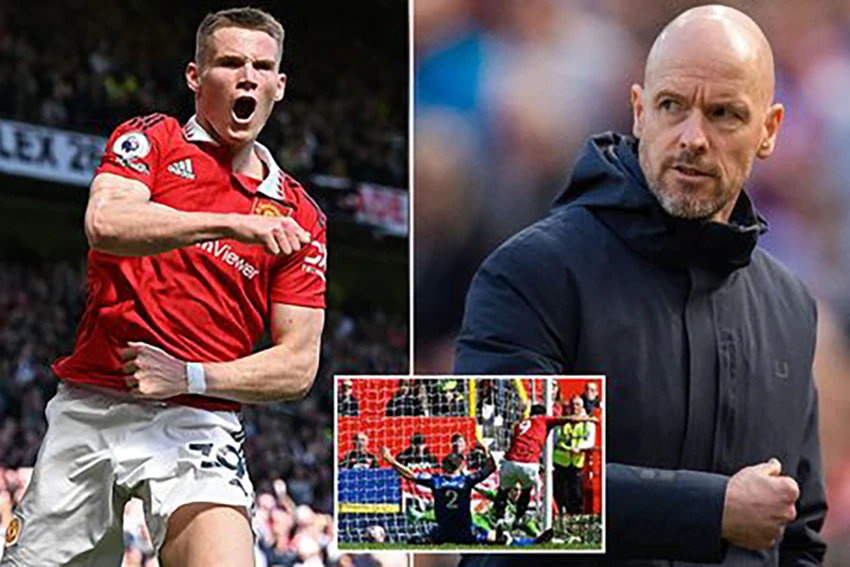 MU giữ được 3 điểm cần thiết trước Everton nhờ những thay đổi chính xác của HLV Erik Ten Hag. ẢNH: DAILY STAR