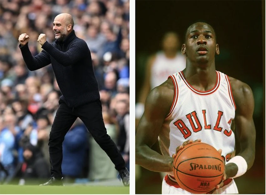 Pep Guardiola nhắc "thành công đến từ sự thất bại của huyền thoại bóng rổ Michael Jordan". ẢNH: GETTY Pep Guardiola nhắc "thành công đến từ sự thất bại của huyền thoại bóng rổ Michael Jordan". ẢNH: GETTY