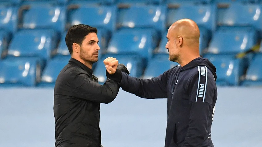 Mikel Arteta và Pep Guardiola sẽ có cuộc so găng nảy lửa trong phần còn lại của mùa giải. ẢNH: GETTY Mikel Arteta và Pep Guardiola sẽ có cuộc so găng nảy lửa trong phần còn lại của mùa giải. ẢNH: GETTY