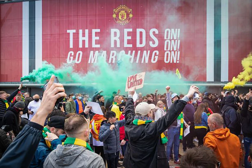 Fan MU từng tổ chức nhiều cuộc biểu tình kêu gọi nhà Glazer out. ẢNH: GETTY